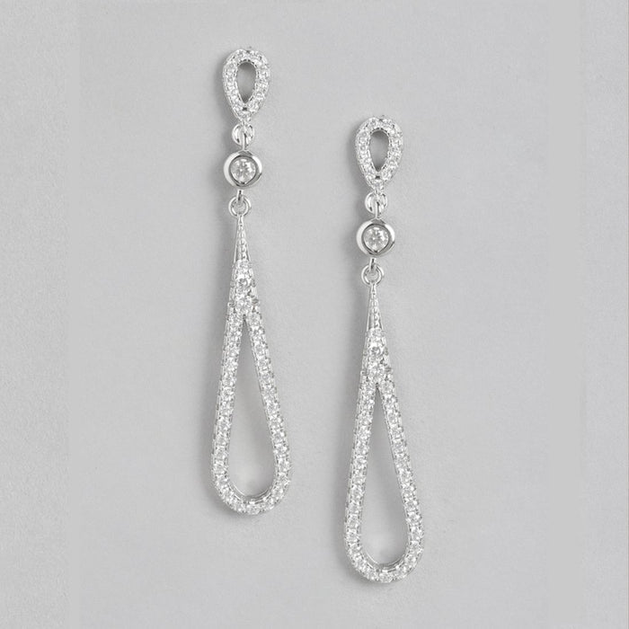 Dazzling Droplets Rhodium-Plated CZ 925 Sterling Silver Jewelry Set