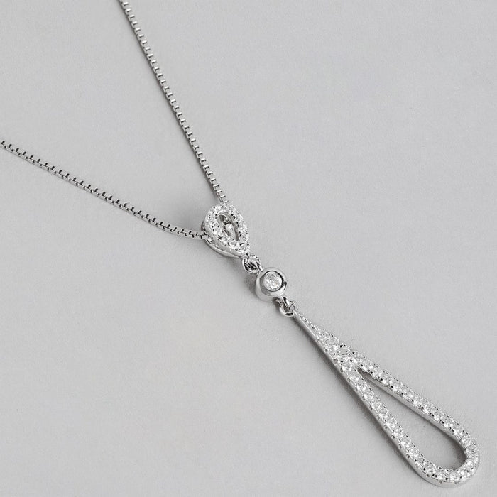 Dazzling Droplets Rhodium-Plated CZ 925 Sterling Silver Jewelry Set