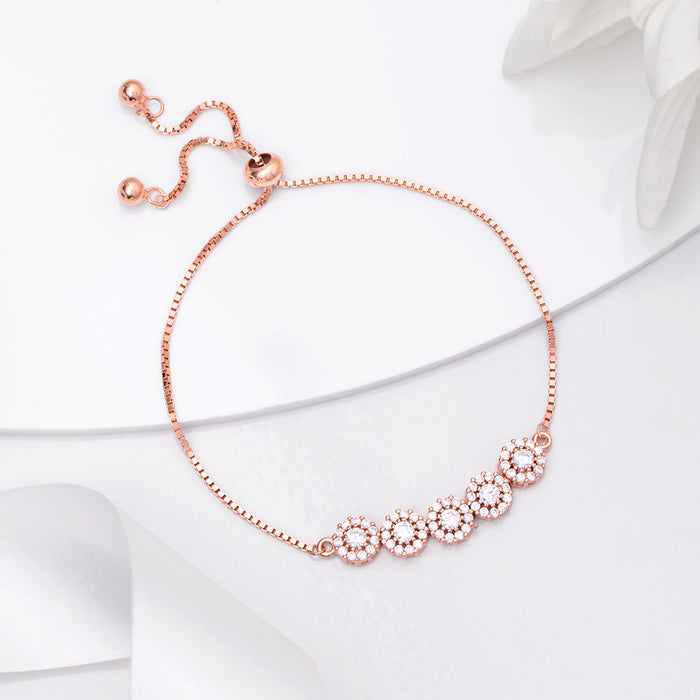 Dazzling Rose Gold Plated 925 Sterling Silver Bracelet