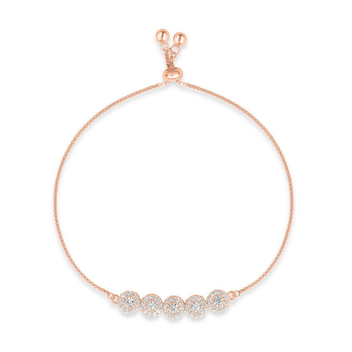 Dazzling Rose Gold Plated 925 Sterling Silver Bracelet
