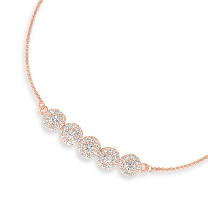 Dazzling Rose Gold Plated 925 Sterling Silver Bracelet