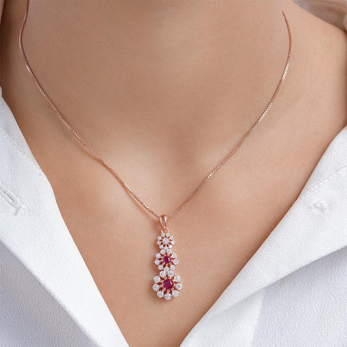 Dazzling Rose Gold Plated 925 Sterling Silver Pendants