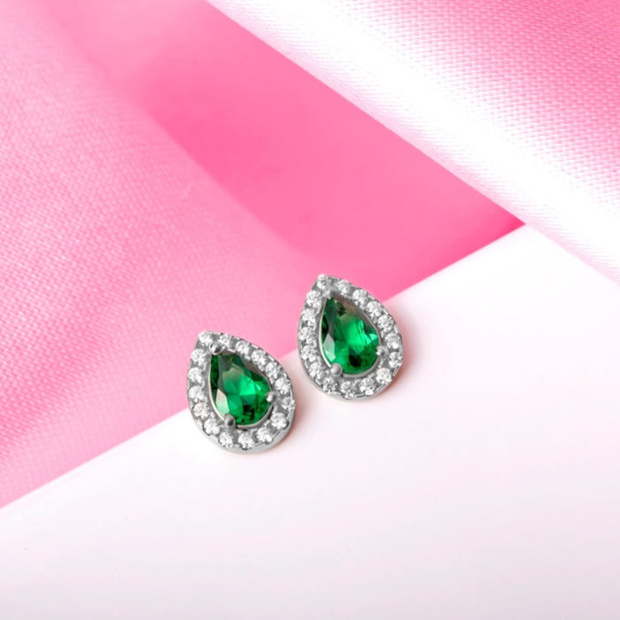 Dazzling Stardust Rhodium-Plated 925 Sterling Silver Stud Earrings