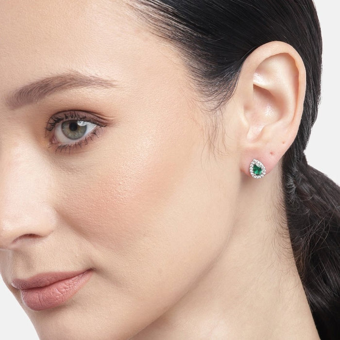 Dazzling Stardust Rhodium-Plated 925 Sterling Silver Stud Earrings