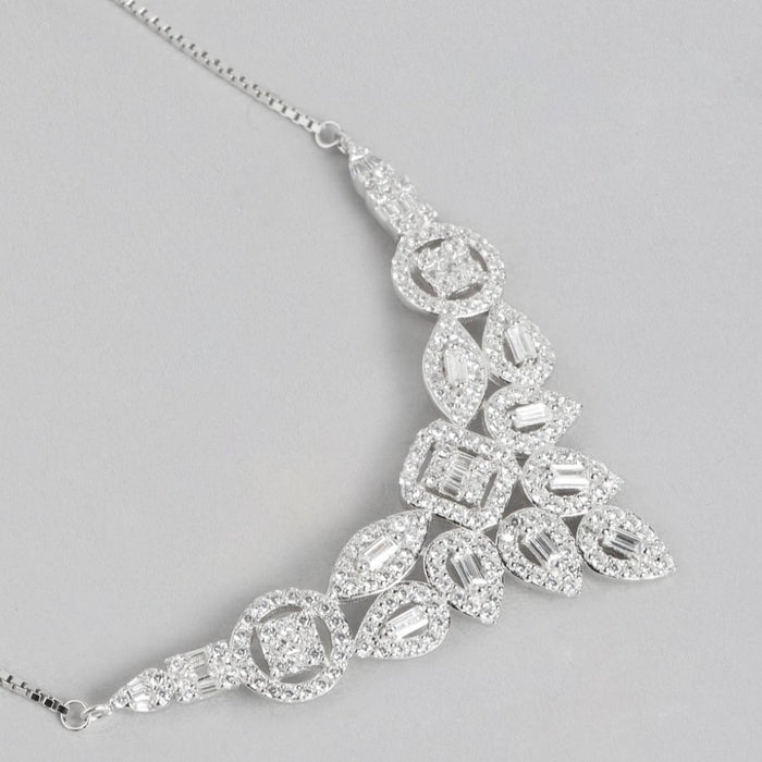 Dazzling Zirconia Radiance Rhodium-Plated 925 Sterling Silver Jewelry Set