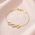 Delicate Clover Gold Plated 925 Silver Bracelet
