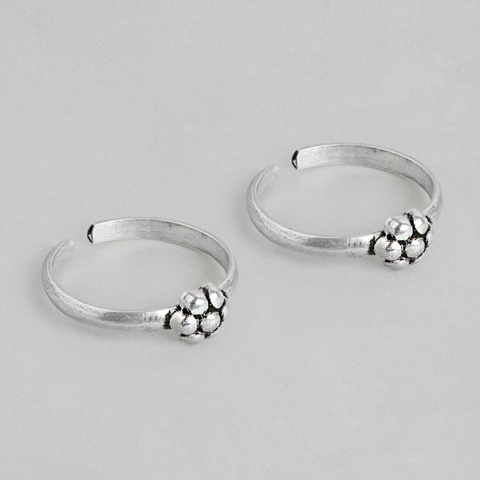 Delicate Glamour 925 Sterling Silver Rhodium Plated Toe Ring