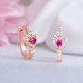 Delicate Heart Pink Rose Gold Plated 925 Silver Stud Earrings