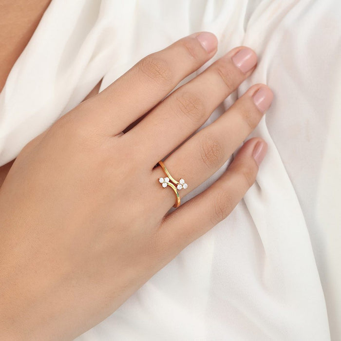 Delicate Trio CZ 925 Sterling Silver Ring