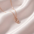 Delicate Twin Leaf CZ Rose Gold Plated 925 Silver Pendant