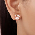 Dewdrop Bloom Rose Gold Plated 925 Sterling Silver Earrings