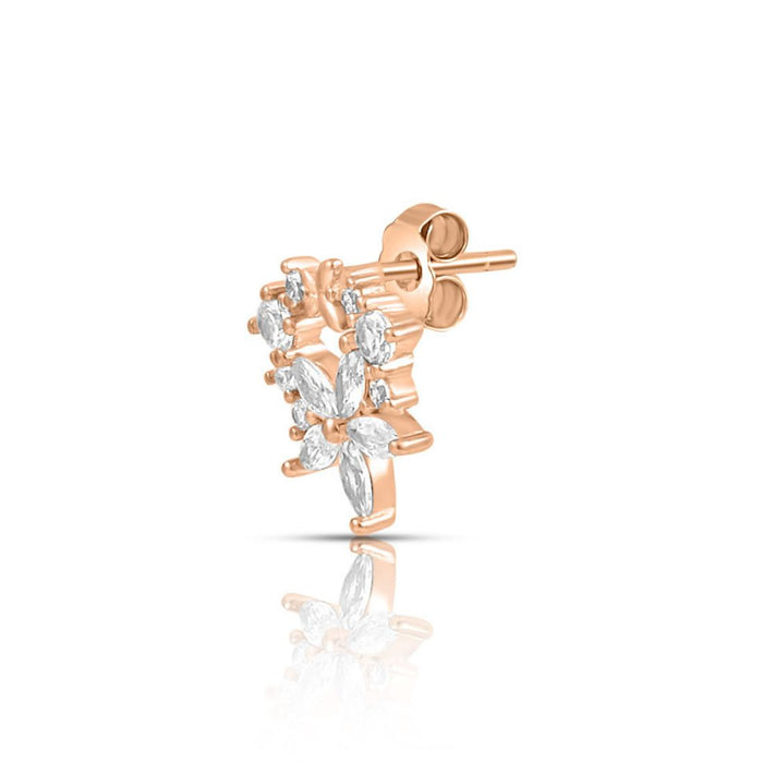Dewdrop Bloom Rose Gold Plated 925 Sterling Silver Earrings
