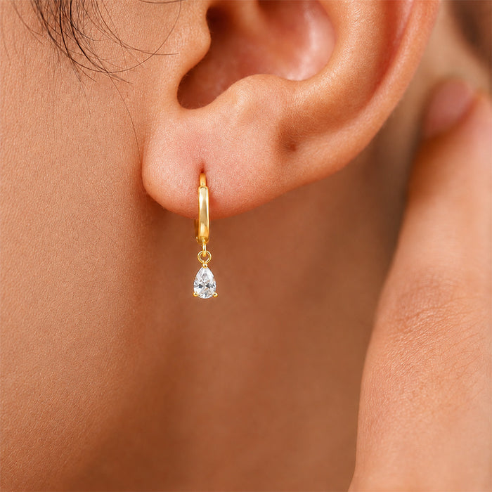Dewdrop Glow Gold Plated 925 Silver Earrings