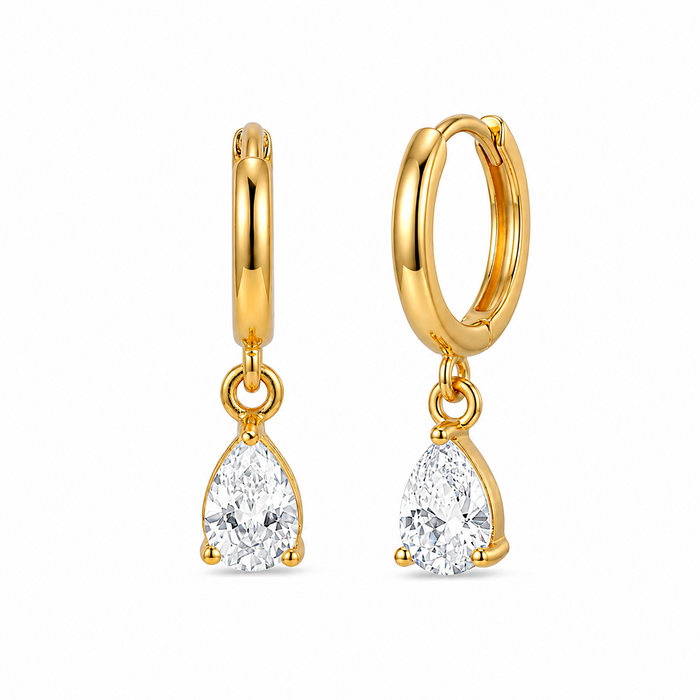 Dewdrop Glow Gold Plated 925 Silver Earrings