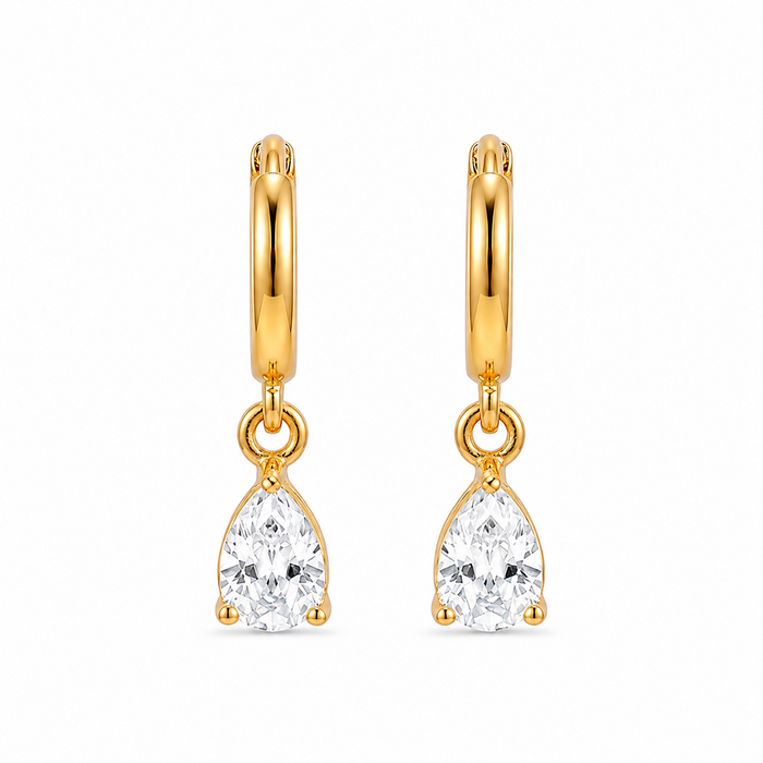 Dewdrop Glow Gold Plated 925 Silver Earrings