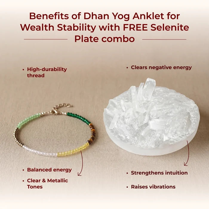 Dhan Yog Anklet for Wealth Stability with Free Selenite Plate combo - view 5