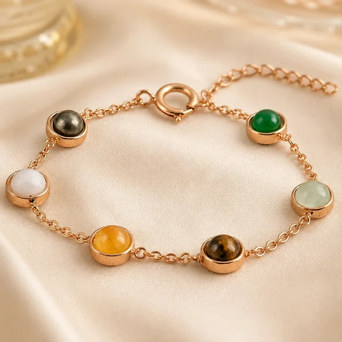 Dhan Yog Bracelet for Women - Jade and Sphatik gemstone detail