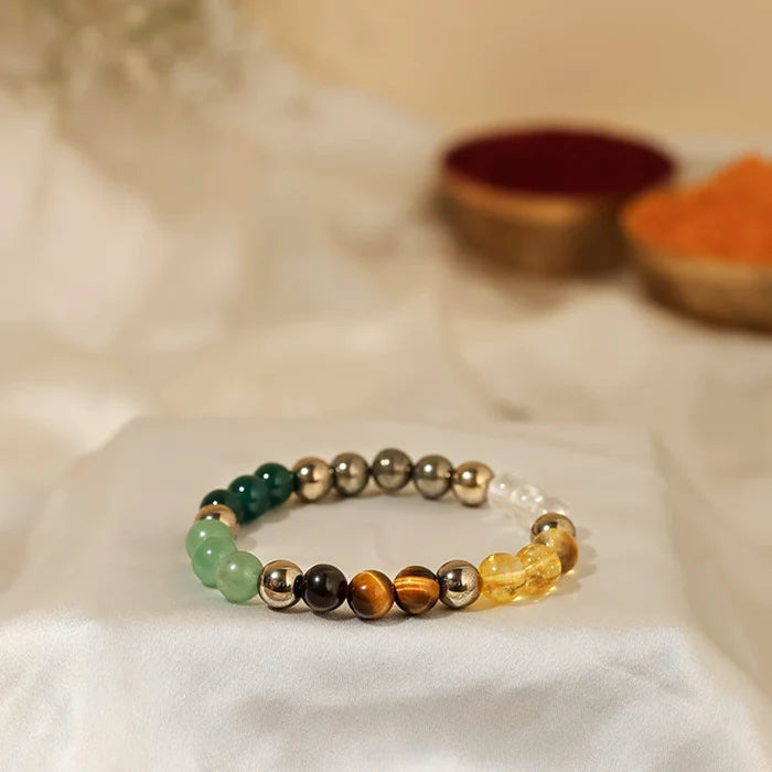 Dhan Yog Wealth Manifestation Set: Dhan Yog Anklet & Bracelet Combo - view 2