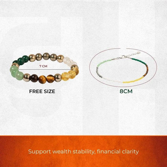 Dhan Yog Wealth Manifestation Set: Dhan Yog Anklet & Bracelet Combo - view 3