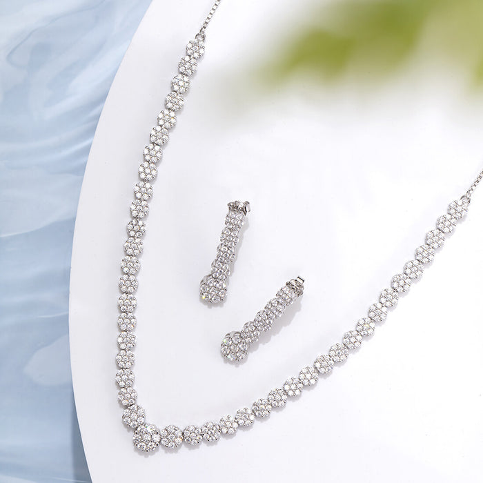 Diana Rhodium Plated 925 Silver Jewellery Set