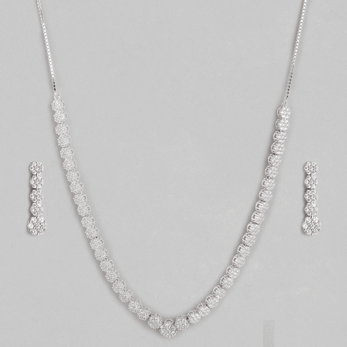 Diana Rhodium Plated 925 Silver Jewellery Set