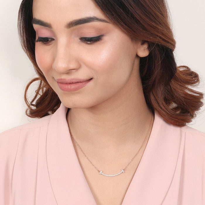 Diva Rose Gold Plated 925 Sterling Silver Necklace