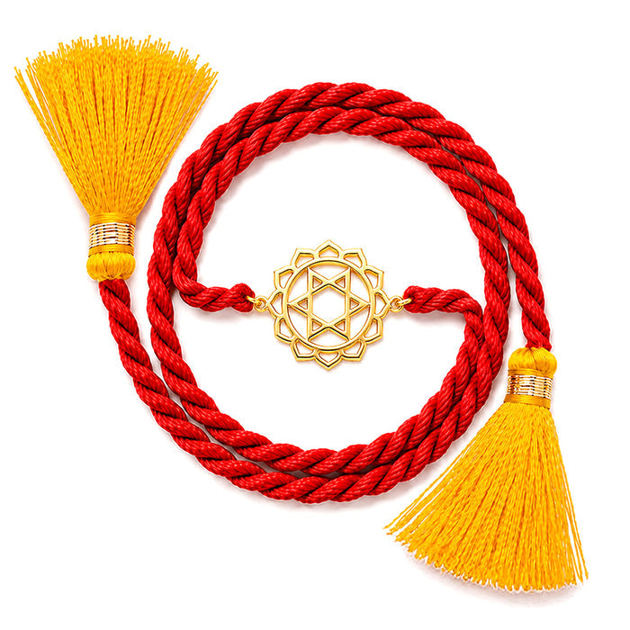 Divine Anahata  Chakra Gold-Plated 925 Silver Rakhi
