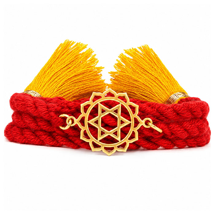 Divine Anahata  Chakra Gold-Plated 925 Silver Rakhi