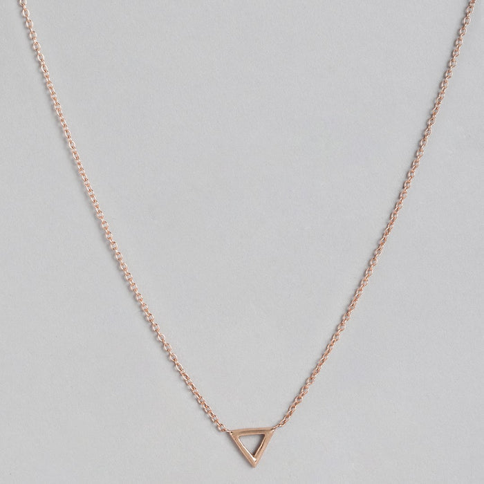 Divine Angles Rose Gold Triangle 925 Sterling Silver Necklace