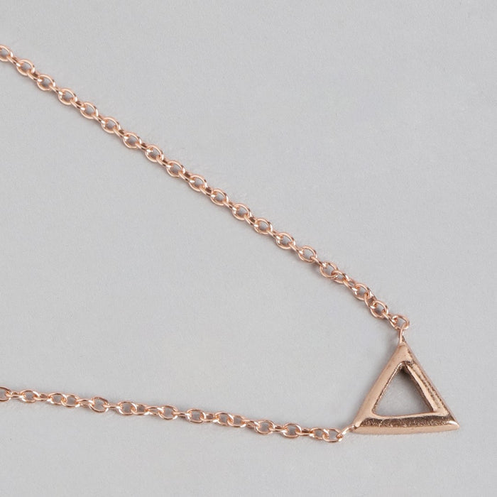 Divine Angles Rose Gold Triangle 925 Sterling Silver Necklace