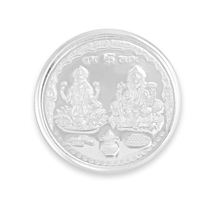 Divine Blessings Ganesh and Lakshmi Ji Silver Plated 999 Sterling Silver Coin