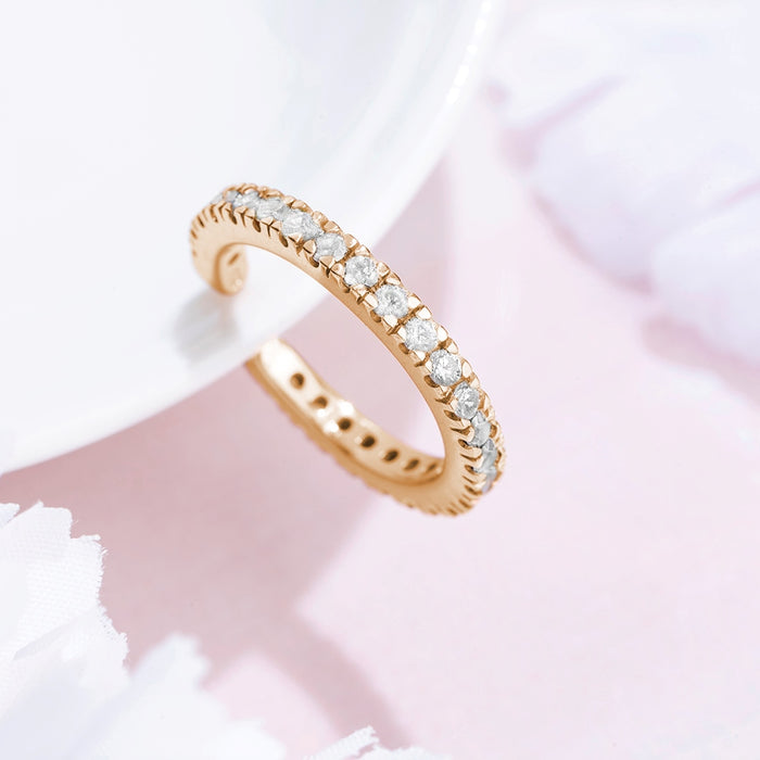 Divine Blossom CZ Rose Gold-Plated 925 Sterling Silver Women's Ring (Adjustable)