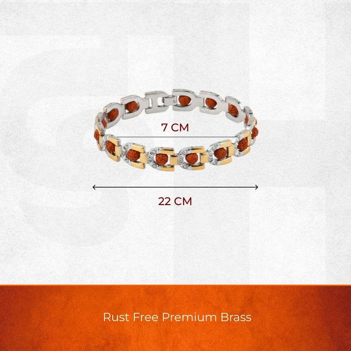 Divine Dual Tone Arc Chain Rudraksha Bracelet - view 3