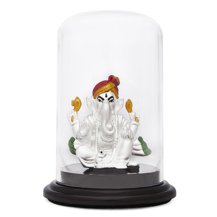 Divine Elegance 999 Silver Rhodium Plated Ganesh Ji Idol