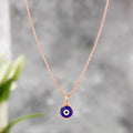 Divine Evil Eye Rose Gold Plated 925 Silver Pendant & Chain