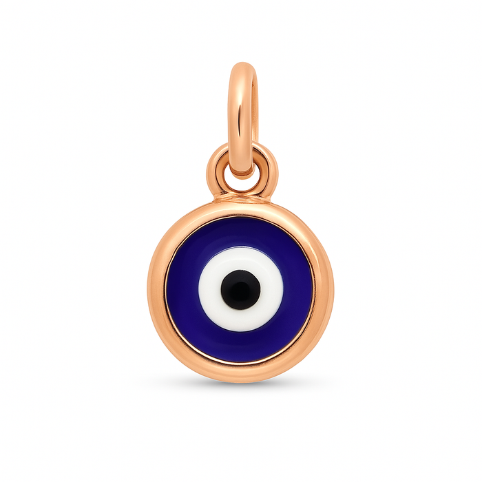 Divine Evil Eye Rose Gold Plated 925 Silver Pendant & Chain