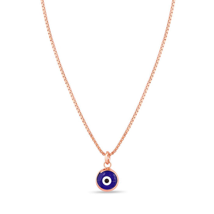 Divine Evil Eye Rose Gold Plated 925 Silver Pendant & Chain