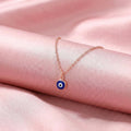 Divine Evil Eye Rose Gold Plated 925 Silver Pendant With Link Chain
