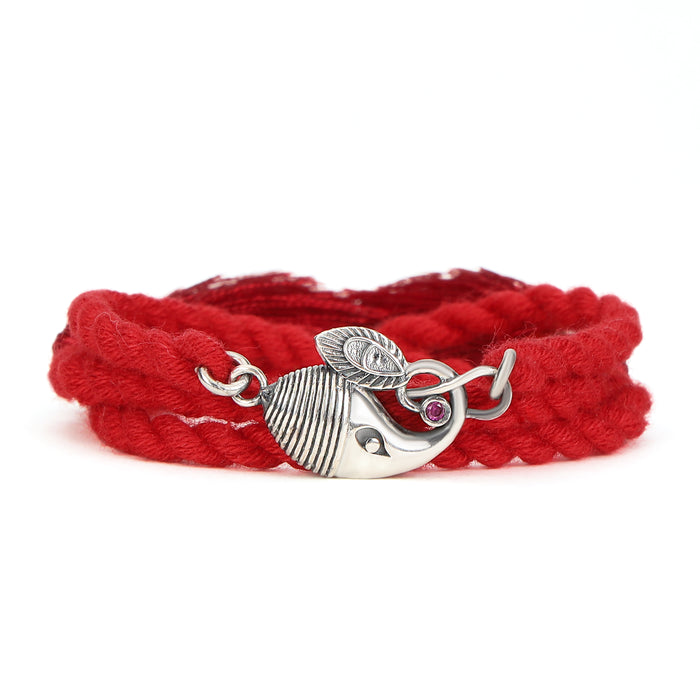 Divine Ganesh Ji Rhodium-Plated Silver Thread Rakhi
