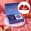 Divine Ganesha Blessings Rhodium-Plated 925 Silver Rakhi Fridge Magnet Hamper