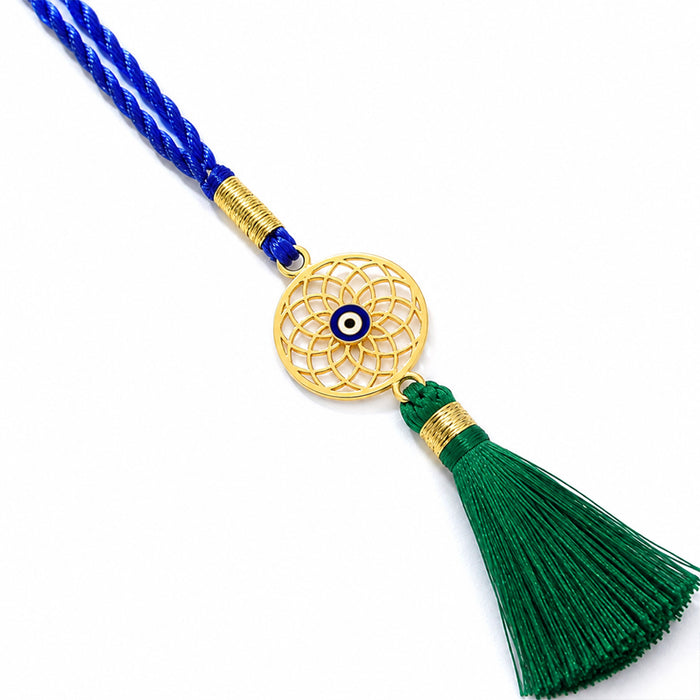 Divine Ganesha Gold Plated 925 Silver Rakhi and Evil Eye Lumba Combo