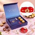 Divine Ganesha Gold Plated 925 Silver Rakhi Ferrero Rocher Gift Hamper