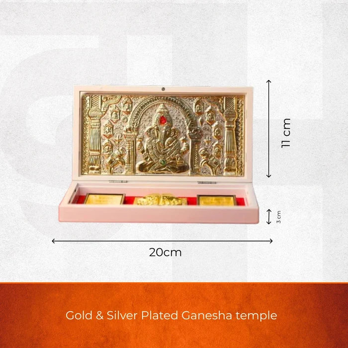 Divine Ganesha Pocket Temple - Gold & Silver Plated - view 2