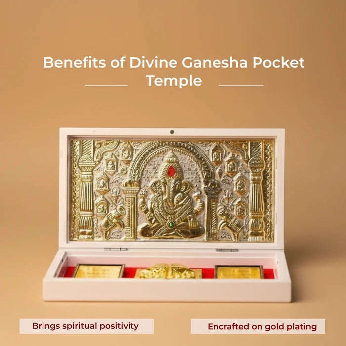 Divine Ganesha Pocket Temple - Gold & Silver Plated - view 3