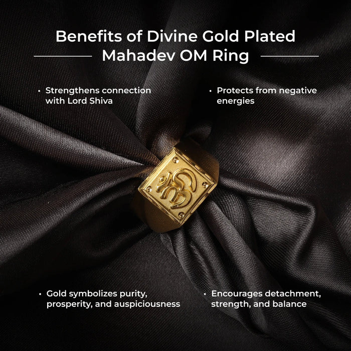 Divine Gold Plated Mahadev OM Ring - view 3