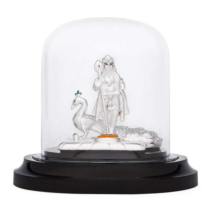 Divine Harmony Silver-Plated 999 Silver Kartikeya Idol