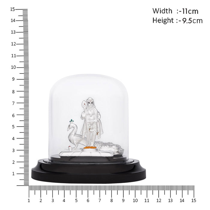 Divine Harmony Silver-Plated 999 Silver Kartikeya Idol