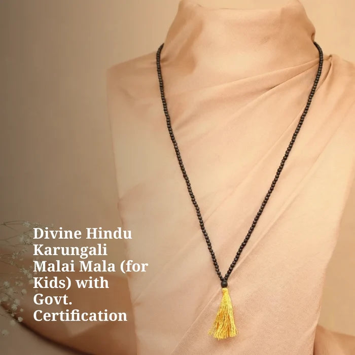 Divine Hindu Karungali Malai Mala (for Kids) with Govt. Certification