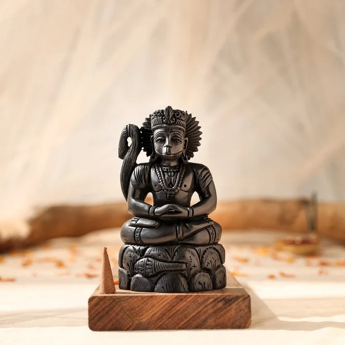 Divine Hindu Lord Hanuman Ji Karungali Idol – Ebony Wood