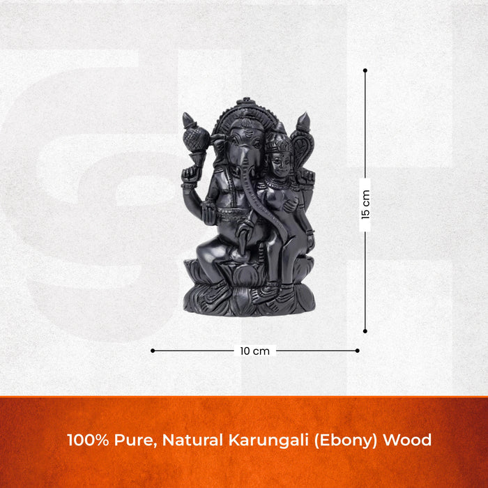 Divine Hindu Lord Ucchista Ganapati Karungali Idol – Ebony Wood - view 3